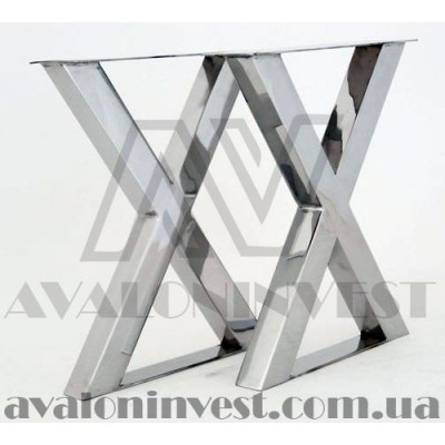 Опоры для стола Икс Хром из нержавеющей стали